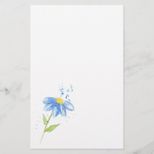 Blue Daisy Stationery (Front)
