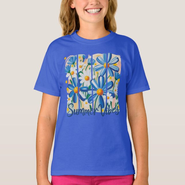 Blue Daisy   T-Shirt (Front)