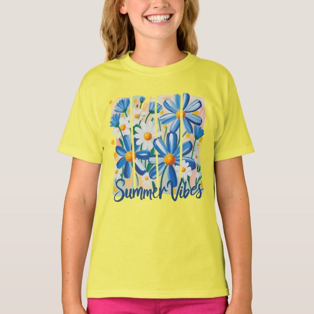 Blue Daisy   T-Shirt (Front)