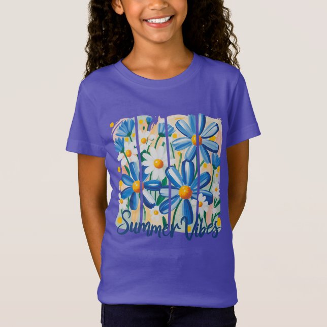 Blue Daisy   T-Shirt (Front)