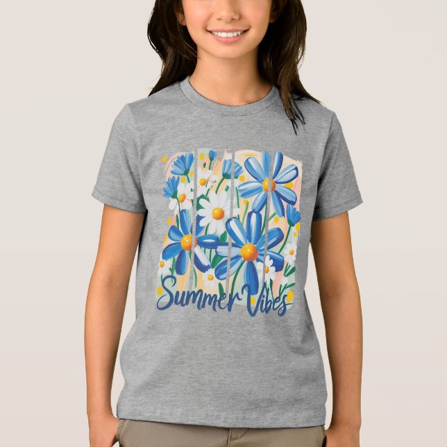 Blue Daisy   Tri-Blend Shirt (Front)