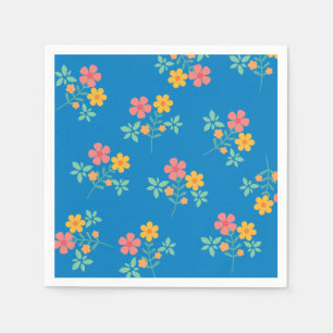 Blue Daisy Vintage Bouquet Pattern Napkin