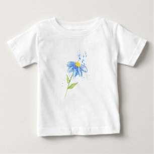 Blue Daisy Watercolor Baby T-Shirt