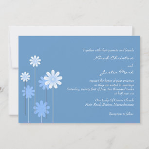 Blue Daisy Wedding Invitation