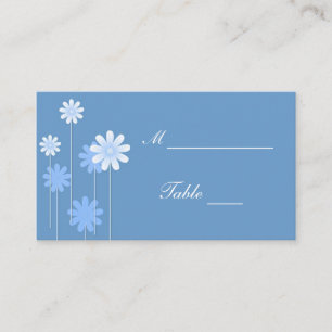 Blue Daisy Wedding Place Card Holders