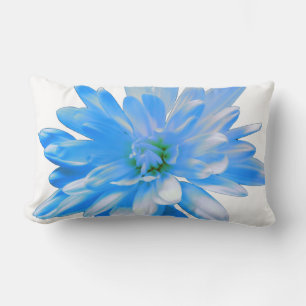 Blue daisy, zinnia, sunflower lumbar cushion