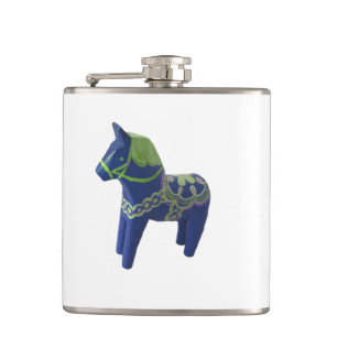 Blue Dala Horse flask