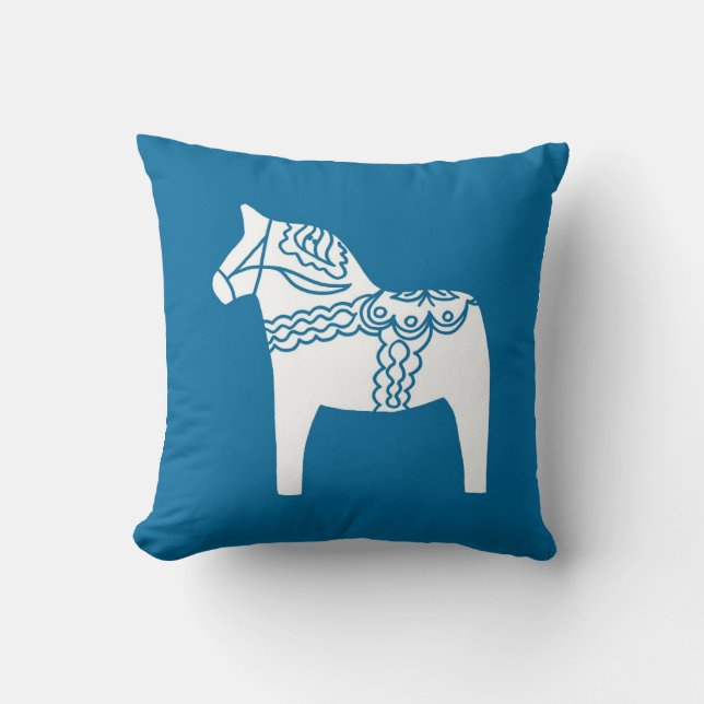 Blue Dala Horse pillow (Front)