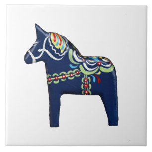 Blue Dala Horse Tile