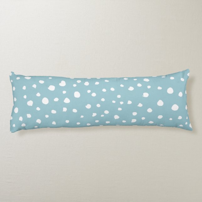 Blue Dalmatian Spots, Dalmatian Dots, Dotted Print Body Cushion (Back)