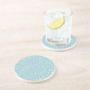 Blue Dalmatian Spots, Dalmatian Dots, Dotted Print Coaster