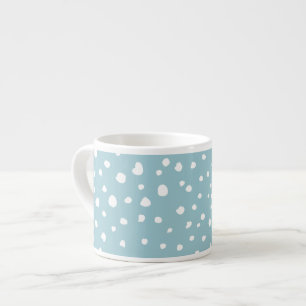 Blue Dalmatian Spots, Dalmatian Dots, Dotted Print Espresso Cup