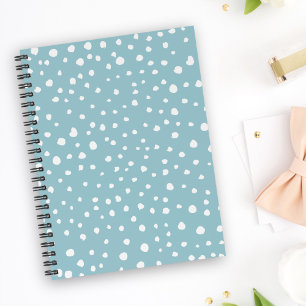 Blue Dalmatian Spots, Dalmatian Dots, Dotted Print Notebook