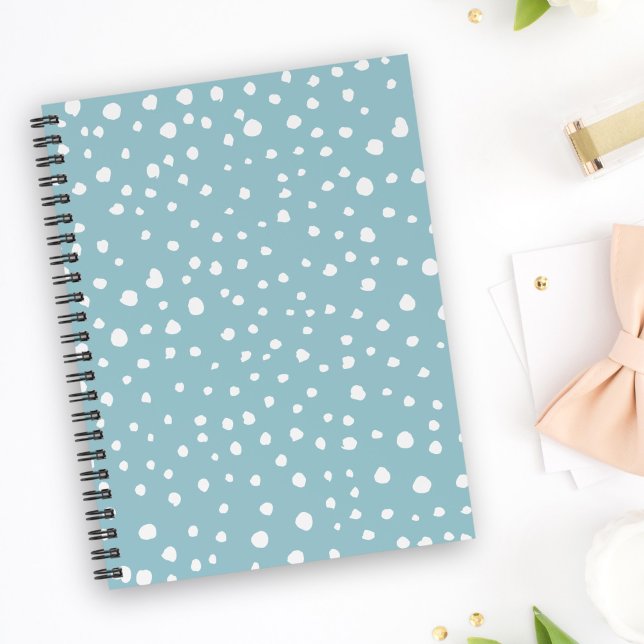 Blue Dalmatian Spots, Dalmatian Dots, Dotted Print Notebook (Creator Uploaded)