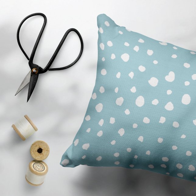 Blue Dalmatian Spots, Dalmatian Dots, Dotted Print Pillowcase (Creator Uploaded)