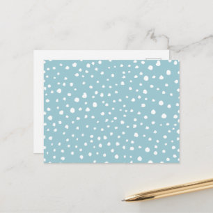Blue Dalmatian Spots, Dalmatian Dots, Dotted Print Postcard