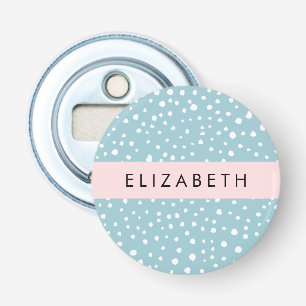 Blue Dalmatian Spots, Dalmatian Dots, Your Name Bottle Opener