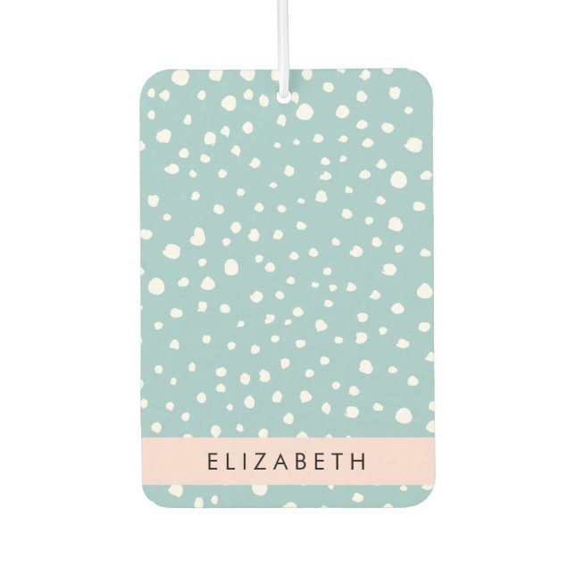 Blue Dalmatian Spots, Dalmatian Dots, Your Name Car Air Freshener (Front)