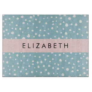 Blue Dalmatian Spots, Dalmatian Dots, Your Name Cutting Board