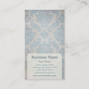 Blue Damask Appointment Business Card