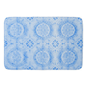 Blue Damask Bath Mat