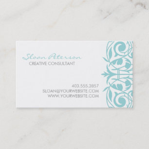 Blue Damask Business Card