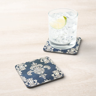 blue damask coaster