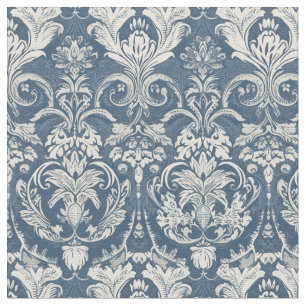 Blue damask fabric
