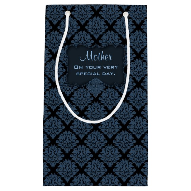Blue Damask-Gift Bag S (Front)