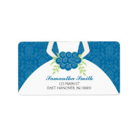 Blue Damask Pattern Bridal Shower