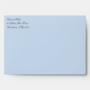 Blue Damask Return Address A7 Envelope for 5x7's