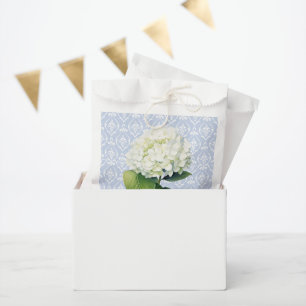 Blue Damask White Hydrangea  Favour Bags