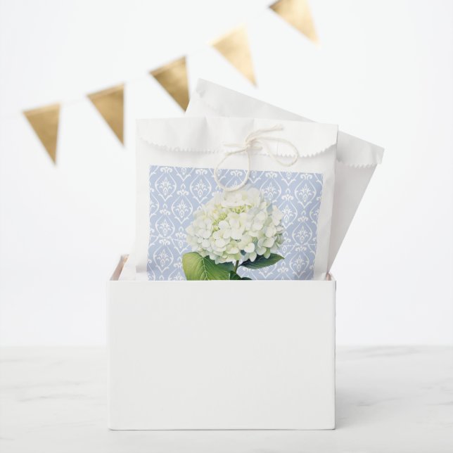 Blue Damask White Hydrangea  Favour Bags (Party)