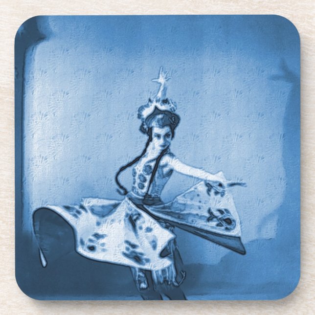 Blue Dancer Digital Art Coaster (Front)