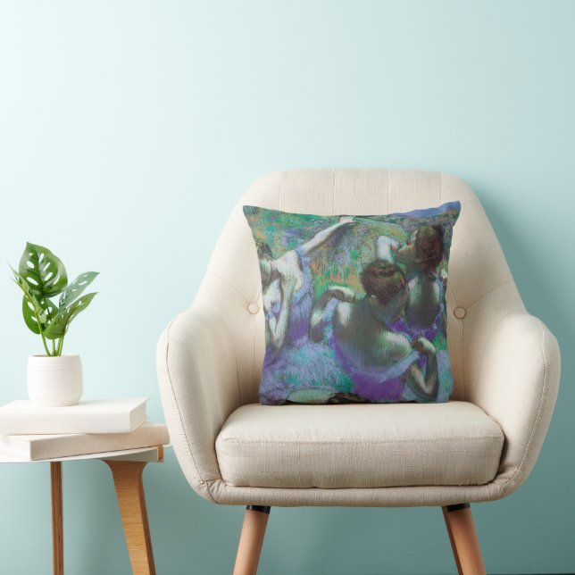 Blue Dancers by Edgar Degas, Vintage Impressionism Cushion (Chair)