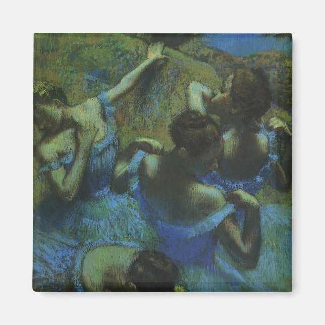 Blue Dancers by Edgar Degas, Vintage Impressionism Magnet (Front)
