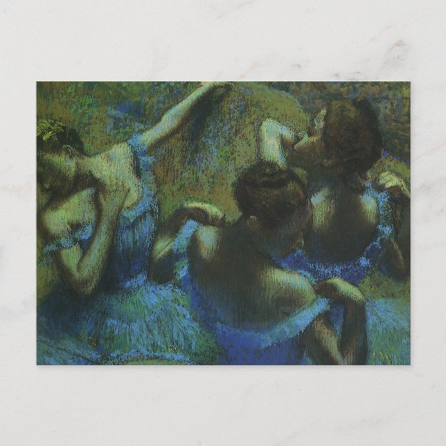 Blue Dancers by Edgar Degas, Vintage Impressionism Postcard (Front)