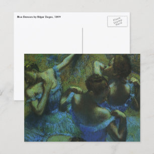Blue Dancers by Edgar Degas, Vintage Impressionism Postcard