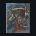Blue Dancers Edgar Degas Postcard<br><div class="desc">Ballet dancers Postcard by French impressionist artist Edgar Degas.
Degas is famous for his drawings and oil paintings of dancers and many of his works depict ballet dancers in movement.</div>