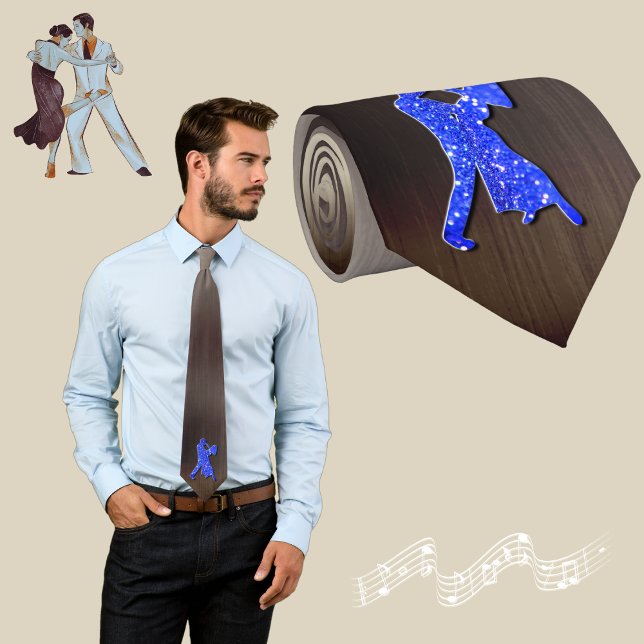 Blue Dancers Silhouettes ( faux glitter ) Tie (Creator Uploaded)