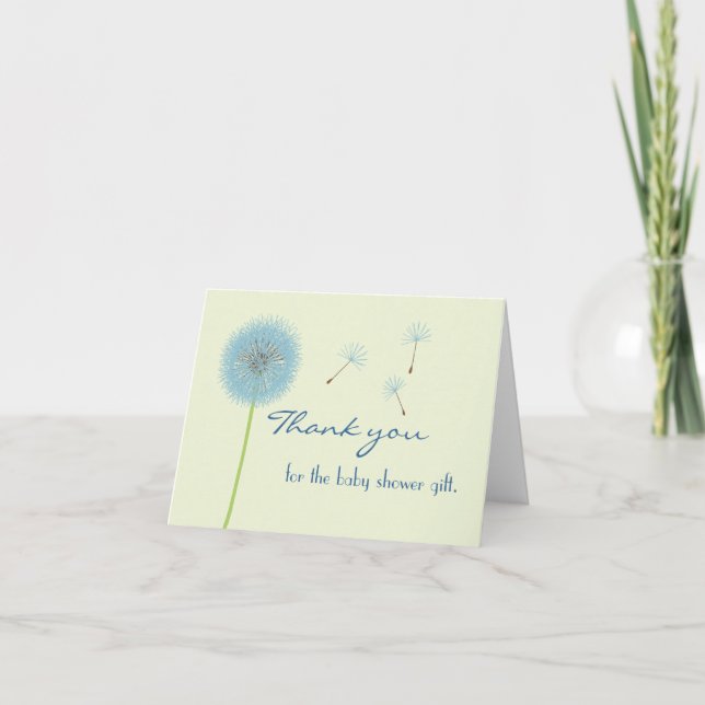 Blue Dandelion Thank You Card (Front)