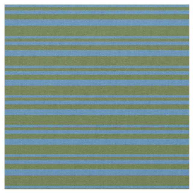 Blue & Dark Olive Green Coloured Pattern Fabric (Close Up)
