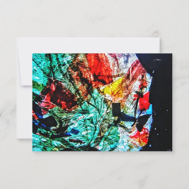 Blue darkness abstract invitation,Abstract blue Invitation (Front)