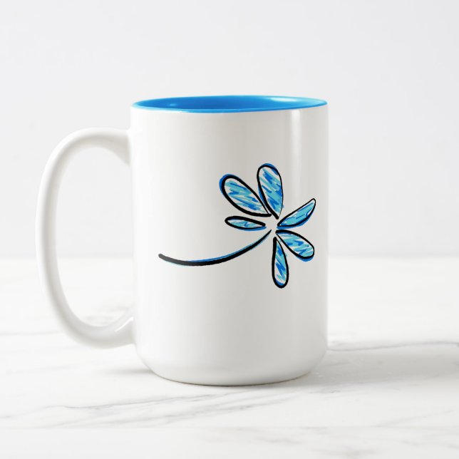 blue day Two-Tone coffee mug (Left)