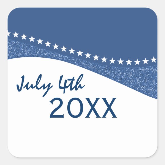 Blue Dazzling Star Curves Stickers (Front)