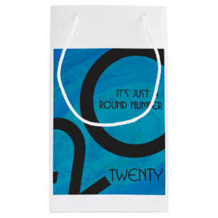 Blue Decade 20th Birthday Small Gift Bag