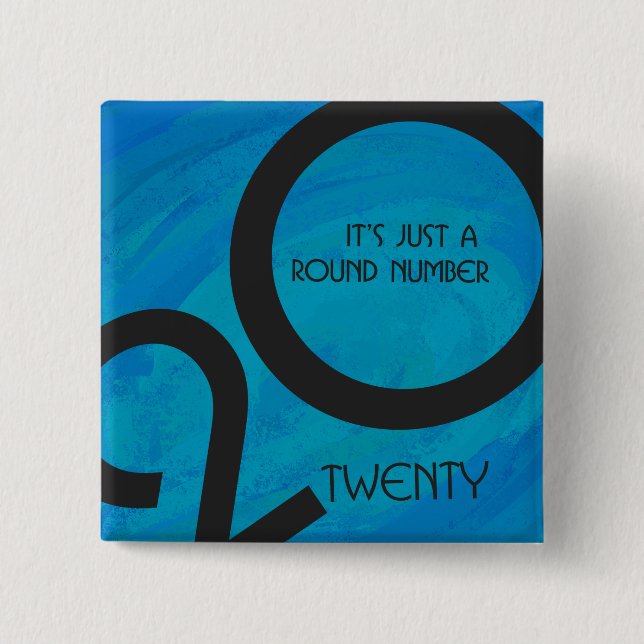 Blue Decade Birthdday 15 Cm Square Badge (Front)