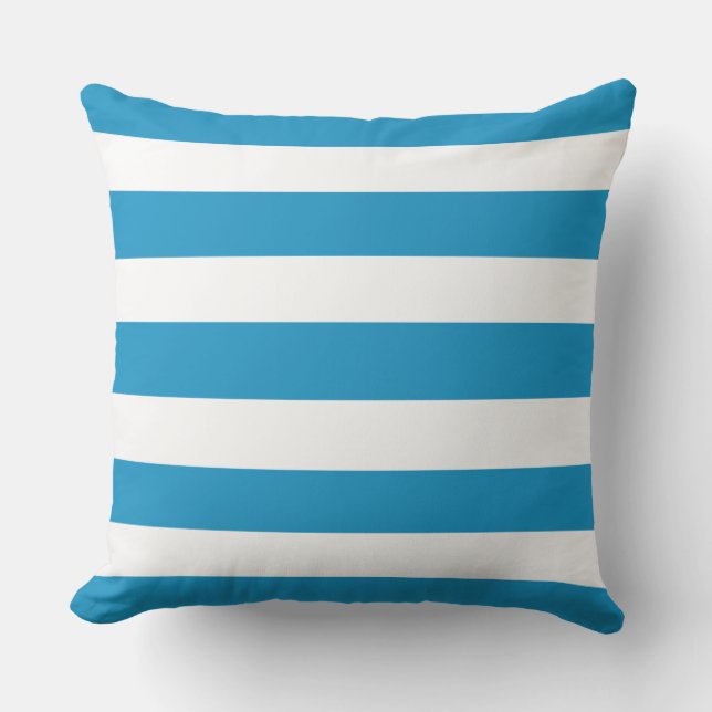 Blue Deckchair Stripes Outdoor Cushion (Front)