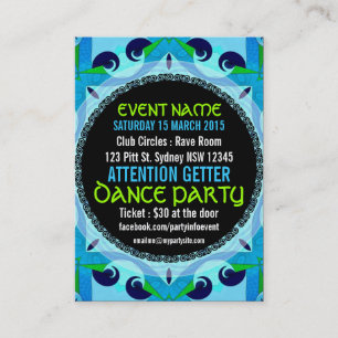 Blue Deco EVENT PARTY Mini Flyers Business Card