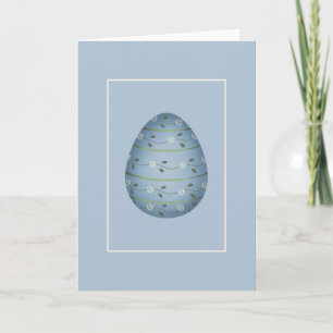 Blue Decorated Easter Egg d3 Greeting Card